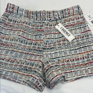 L'AGENCE Textured Multicolor High Waist Shorts